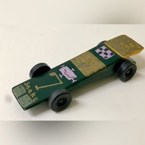 1983 Vintage Hand Crafted Homemade Pinewood Derby Race Car